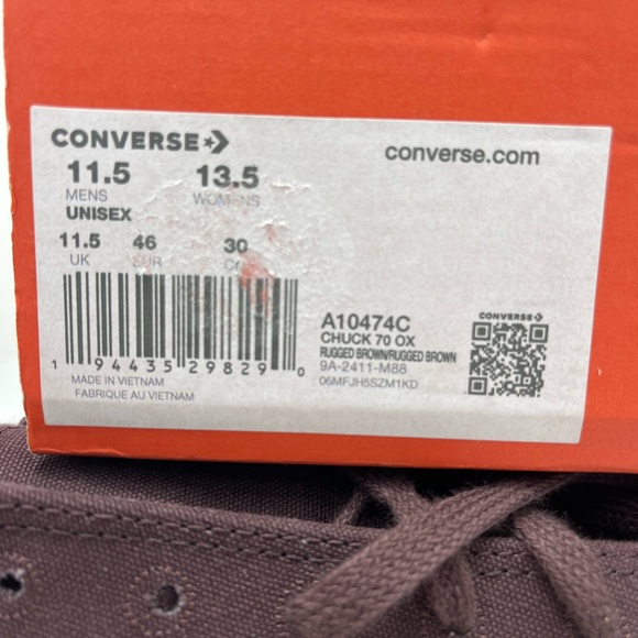 Converse Men's Canvas A10474C CHUCK 70 OX
RUGGED BROWN/RUGGED BROWN Sneakers - Picture 14 of 16